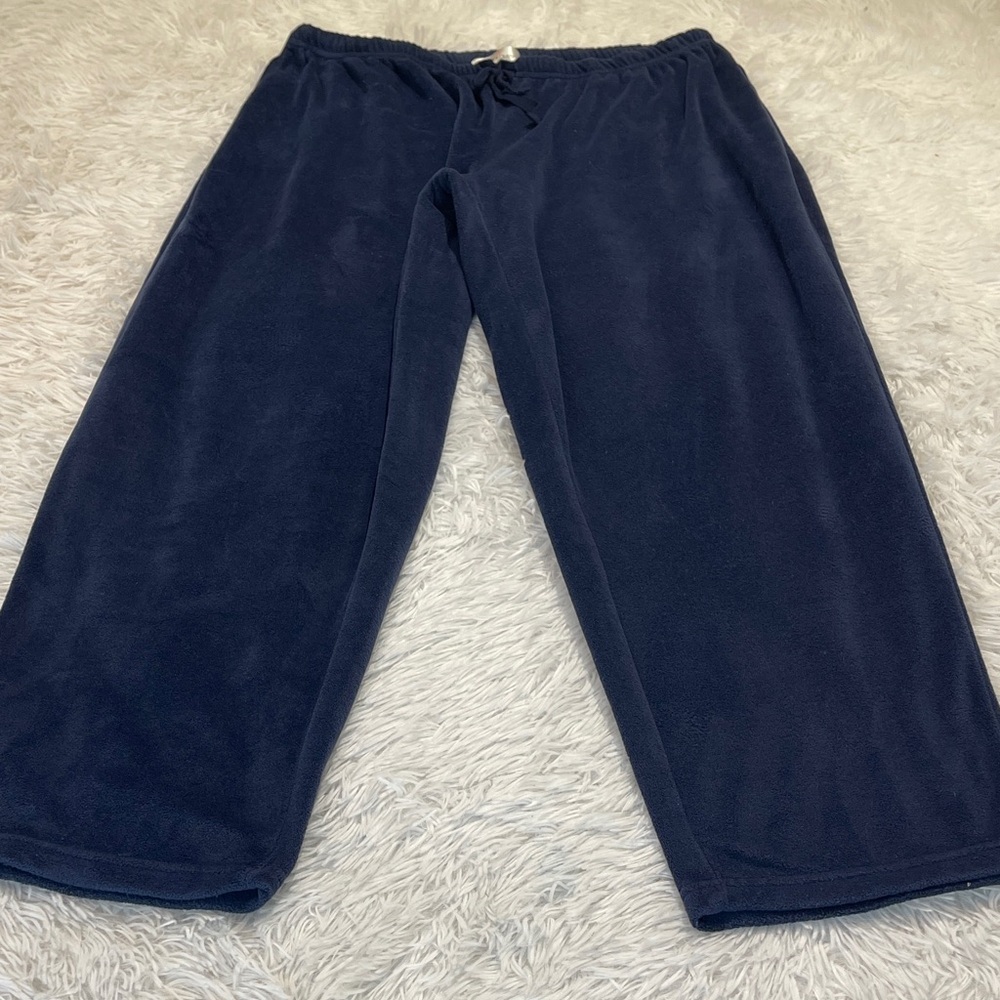 Cuddl Duds Deep Blue Fleece Pants WOMENS SIZE L